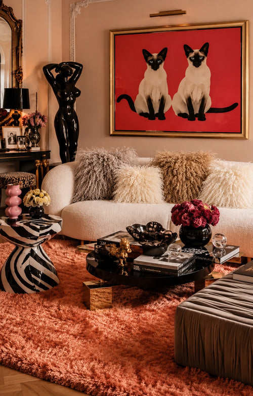 Grey, cream, camel and natural Mongolian fur cushions on a white boucle sofa - handmade neutral fluffy cushions mixed together [main] [shade: Natural] [shade: Grey] [shade: Cream] [shade: Camel] [shade: White] [shade: Oyster] [shade: Creme Caramel] [shade: Almond] [shade: Taupe] [shade: Stone] [shade: Sandstorm] [shade: Blush Pink] [shade: Hot Pink] [shade: Brown] [shade: Wine] [shade: Black] [shade: Cobalt Blue] [shade: Royal Blue] [shade: Duck Egg] [shade: Teal] [shade: Green] [shade: Olive Green]
